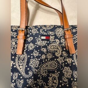 Tommy Hilfiger Navy Paisley Tote Bag